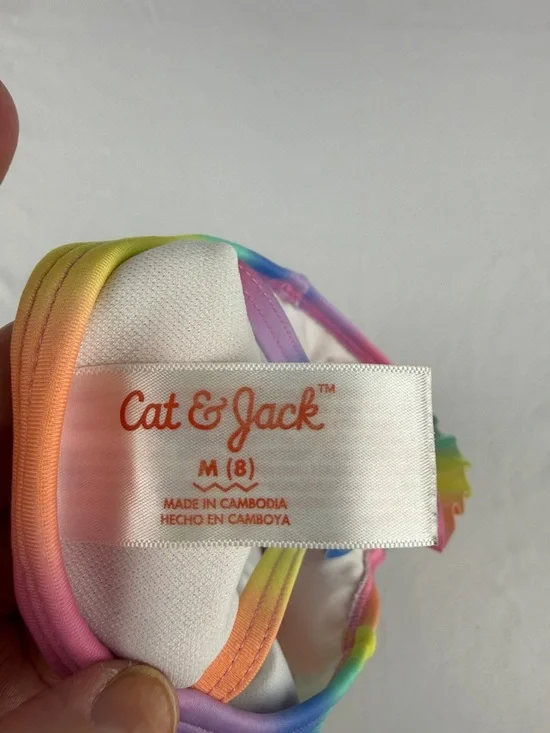 Cat & Jack Rainbow Ombre Ruffle Strap One-Piece Swimsuit - Picture 3 of 4